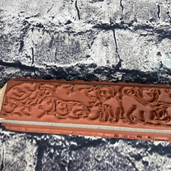 JudiKins Bollio Animals Wood Rubber Stamp Rolling Pin 4 Sided 6808K - Picture 2 of 12